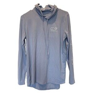 Vineyard Vines Edgartown Lightweight Hoodie Women's Small Light Blue Whale